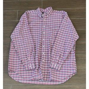 Ralph Lauren Shirt Mens 2XL Red Long Sleeve Button Up Plaid Cotton
